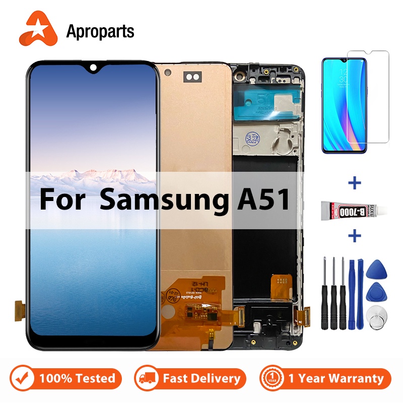 จอแสดงผล LCD สำหรับ Samsung Galaxy A51 A515 จอแสดงผล A515FN/DS A515F พร้อมจอสัมผัส เปลี่ยนชุด Digitizer ทดสอบ 100%