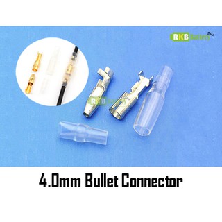 [พร้อมส่ง] (10คู่) Motorcycle Bullet 4.0mm Connector Socket Classic Terminals Male &amp; Female Connector