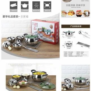 ชุดเครื่องครัวสแตนเลส 10 ชิ้น