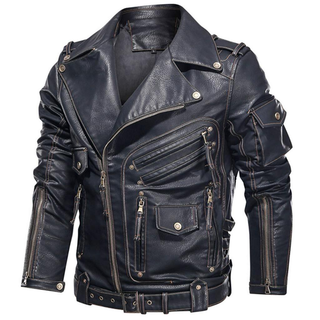 pu leather jacket for men