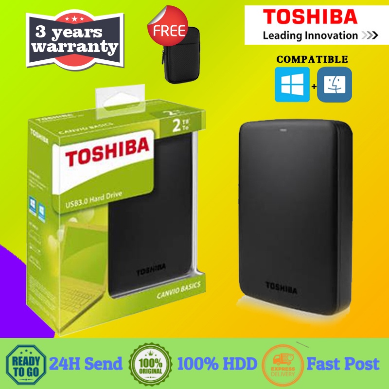Free trial Toshiba Canvio Basic 1TB/2TB - HDD HD  Harddisk External 2.5 USB 3.0