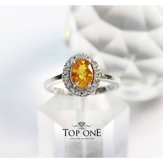 Top1jewelry บุษราคัมแท้ Black Sapphire แหวน จี้ เงินแท้