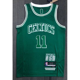 เสื้อกีฬาแขนกุด ลายทีม NBA Boston Celtics No.11 IRVING 75th City Edition สีเขียว สไตล์คลาสสิก สําหรับผู้ชาย และผู้หญิง