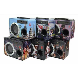 ลำโพงบูลธูท ลาย เมืองต่างๆ. ดอกเเน่น เสียงดี sd usb FM พร้อมในตัวเด๋ว. 22*16cm