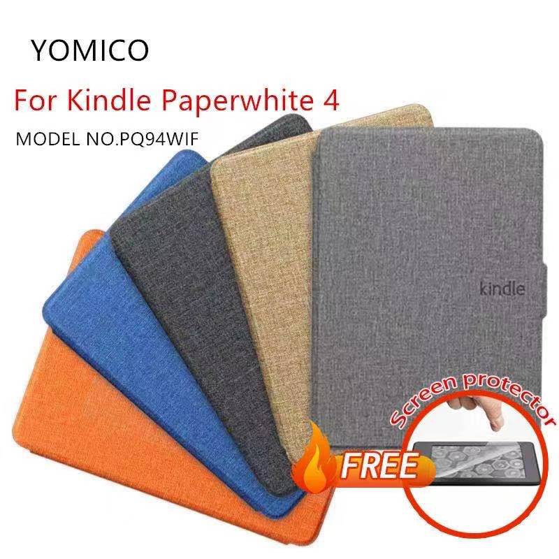 YOMICO สําหรับ Kindle Paperwhite 4 กรณีผ้าหนัง PU กรณีสมาร์ท PC ด้านหลัง Hard สําหรับใหม่ Kindle Pap