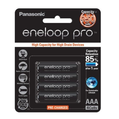 ENELOOP ถ่านชาร์จ AAA (4 ก้อน) รุ่น BK-4HCCE/4BT - Black