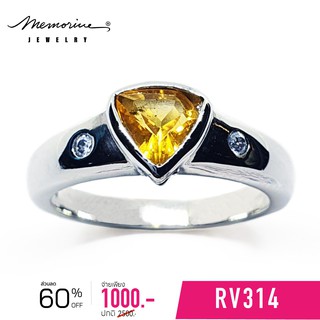 Memorine Jewelry แหวนเงินแท้ 925 ฝัง Citrine : RV314