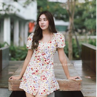 Dress flower เดรสพิมพ์ลายดอกzaraมีซับใน