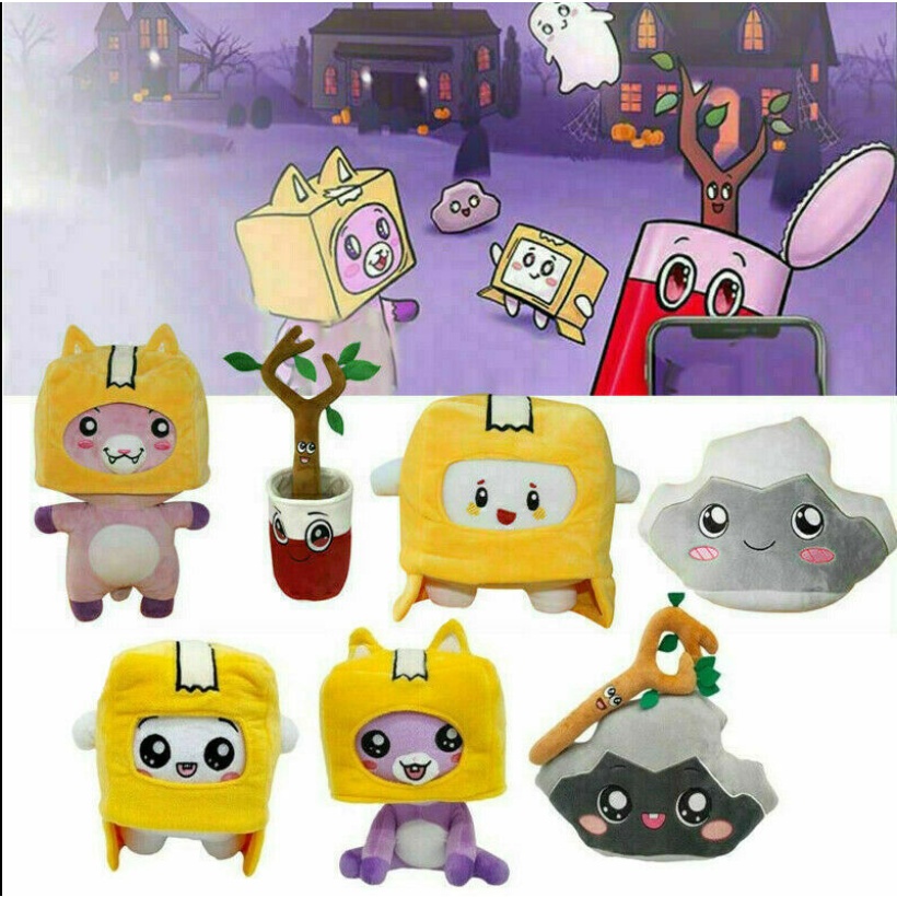 (พร้อมส่ง) Lankybox Boxy/Foxy/Rocky Plush ตุ๊กตาการ์ตูนหุ่นยนต์ที่ถอดออกได้ Soft Toy ตุ๊กตาของขวัญเด็ก