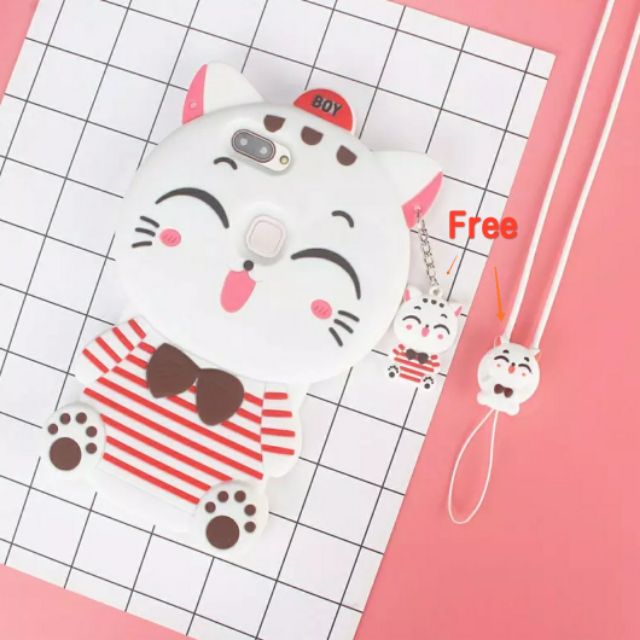 เคส xiaomi redmi 4x, mi 5x, mi A1 case soft case เคสยางซิลิโคน เคสการ์ตูน ฟรี! สายคล้องคอและ สายห้อย