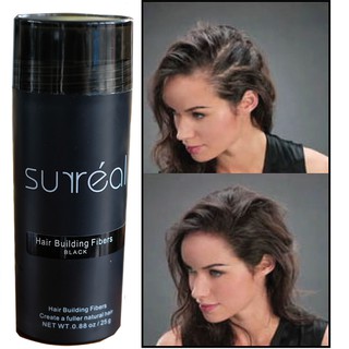 Surreal FibersBlack 25g ผงไฟเบอร์ใส่ผมบาง แก้ปัญหาผมบาง ผมน้อย ช่วยให้ผมดูหน...