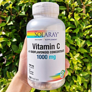 วิตามินซี ผสมไบโอฟลาโวนอยด์เข้มข้น Vitamin C with Bioflavonoid Concentrate 1,000 mg 250 VegCaps (Solaray®)