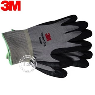 3M ถุงมือไนล่อนเคลือบไนไตร PU แบบข้อยาว กันลื่น, กันบาด จับของ ของแท้