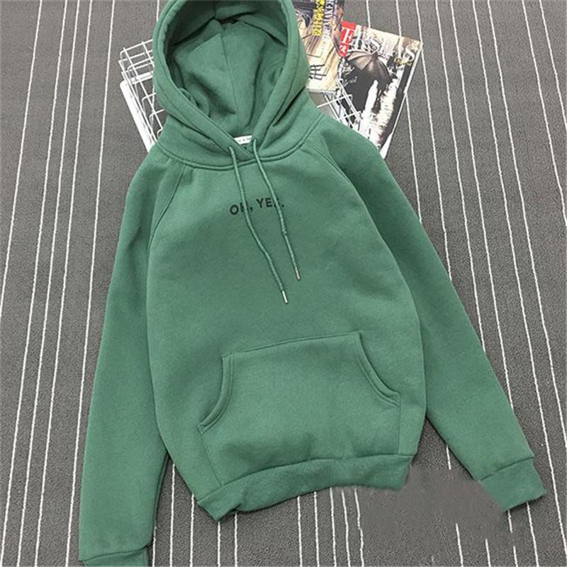 Oh Yes Letter Casual Coat Two Layers Hat 2019 Winter jacket Fleece Pink Pullover Thick Loose Women Hoodies bDKJ #2