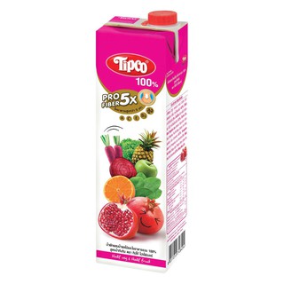 น้ำทับทิมผสมน้ำผลไม้รวม 100% 1 ลิตร ทิปโก้ Pomegranate juice with 100% mixed fruit juice 1 liter Tipco