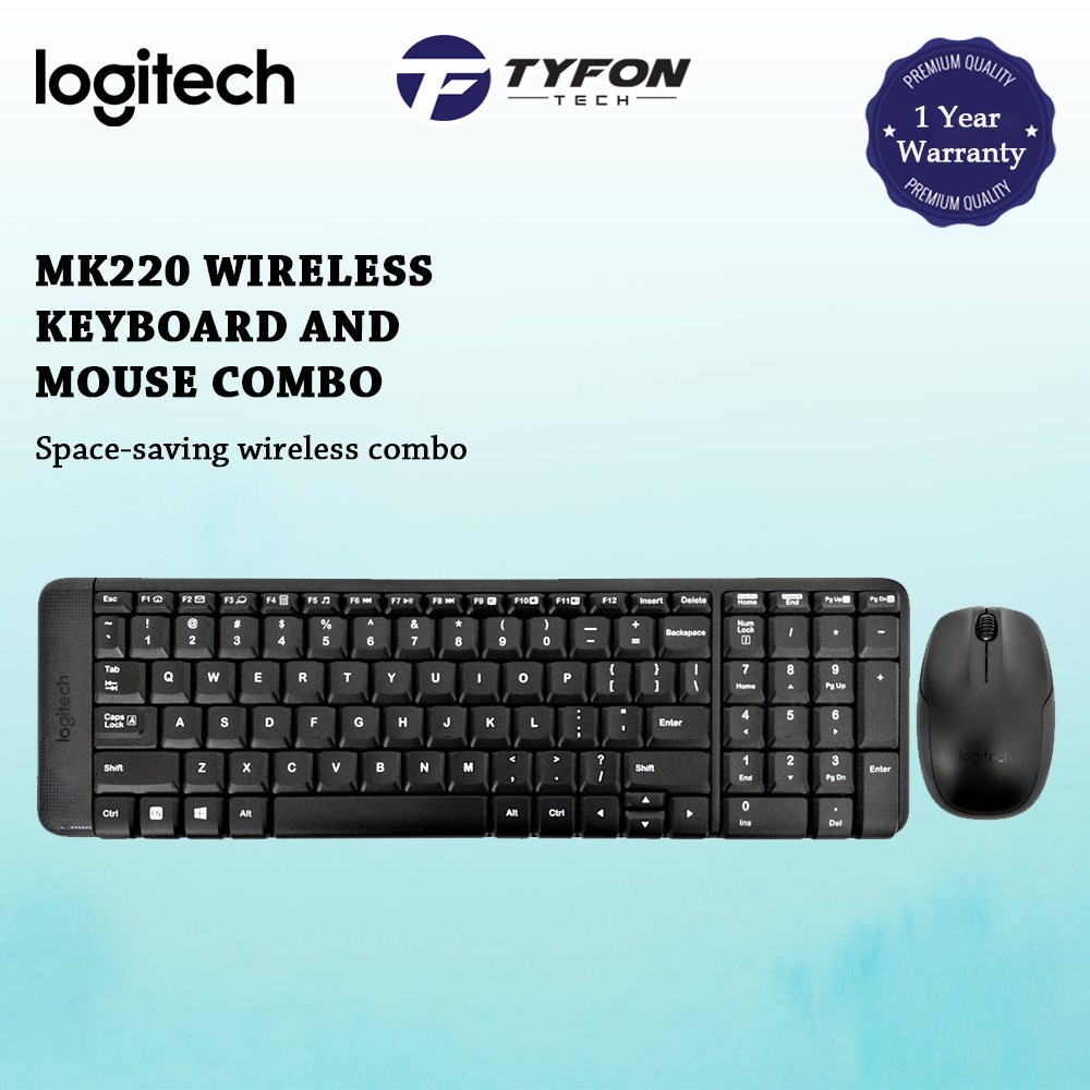 ชุดเมาส์คีย์บอร์ด Logitech Wireless Combo MK220