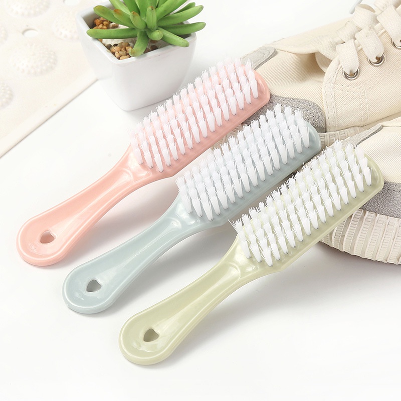 แปรงพลาสติก สีพื้น สําหรับทําความสะอาดรองเท้า 1 ชิ้น