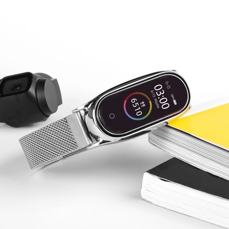 พร้อมส่ง สายเเม่เหล็ก สายรัด mi band 4  xiaomi miband  4 สายเสริม สายเปลี่ยน ถูกมาก mi band 4 miband
