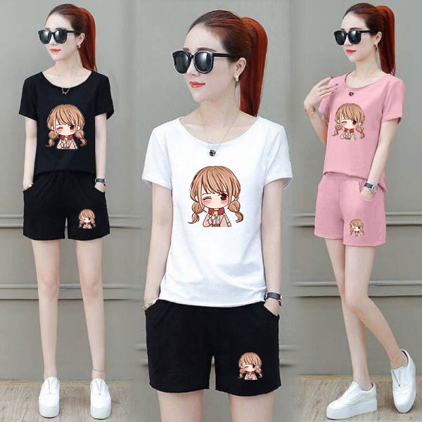 **ปลีก-ส่ง**ชุดเซ็ทผู้หญิงเสื้อ+กางเกงขาสั้น **MM317+YY338**ชุดแฟชั่นผู้หญิง ชุดกีฬาผู้หญิงสไตล์เกาหลี