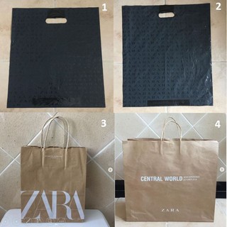 ถุง ถุงกระดาษ แบรนด์ zara ใบใหญ่ ของแท้ จาก shop ที่ เซนทรัล และ central world สภาพสวยมาก ใส่เสื้อ ใส่ของ