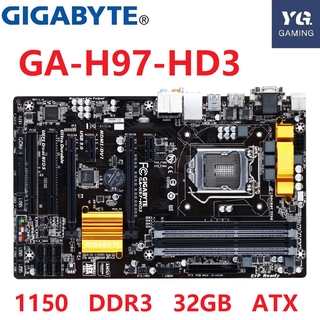 เมนบอร์ดสําหรับ Gigabyte Ga - H97 - Hd3 Lga 1150 Ddr3 32 Gb H97 - Hd3 I5 I7 Cpu H97 Used