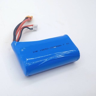 แบตเตอรี่ ขนาด 7.4 V. 2500 mAh แจ็คขาว-เหลือง สายสองเส้น