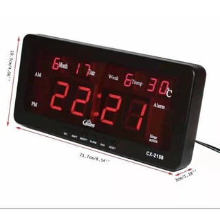 นาฬิกาดิจิตอลหน้าจอLED รุ่น CX-2158 นาฬิกาตั้งโต๊ะ นาฬิกาแขวนผนัง นาฬิกาติดรถ พร้อมสายชาทและอแดปเตอร์ มีหัวเสียบบนรถ