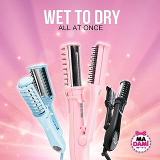 Madami Wet To Dry 2 in 1 ของแท้!! เครื่องม้วนอัตโนมัติ จอดิจิตอล แกนความร้อน นาโนไทเทเนี่ยม หนีบตรง/ม้วนลอน พร้อมส่ง