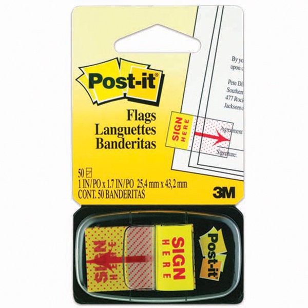 Note Sign Here 3M Post it