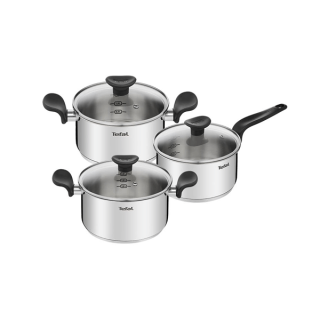 [กดรับของแถมฟรี] Tefal ชุดเครื่องครัว Primary Set 6 ชิ้น หม้อ 2 หู พร้อมฝาแก้ว + หม้อด้าม พร้อมฝาแก้ว รุ่น E308S674