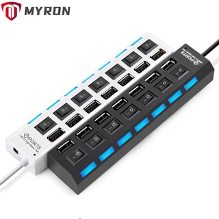 7 พอร์ต usb 2 . 0 hub อะแดปเตอร์สวิตช์เปิด/ปิดสําหรับแล็ปท็อปพีซี