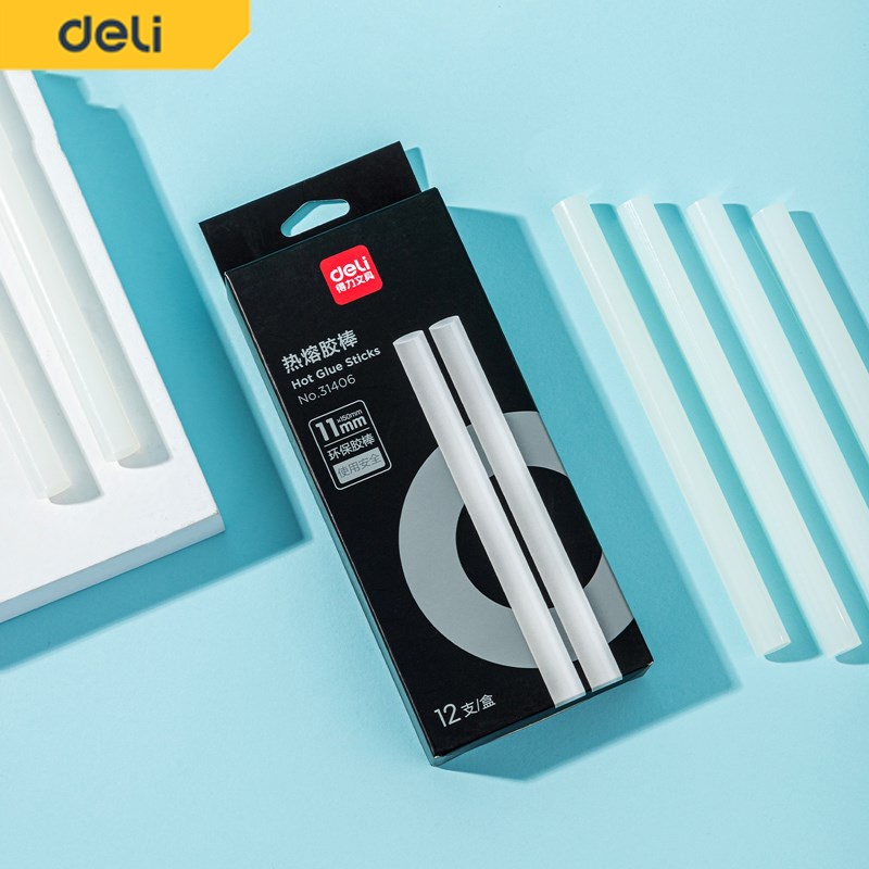 Deli กาวแท่งร้อน กาวแท่งเล็ก แท่งใหญ่ ใช้กับปืนไฟฟ้าอย่างดี 12/18pcs 7mm ปลอดสารพิษ ไม่เป็นอันตราย Glue gun - รูปที่ 2