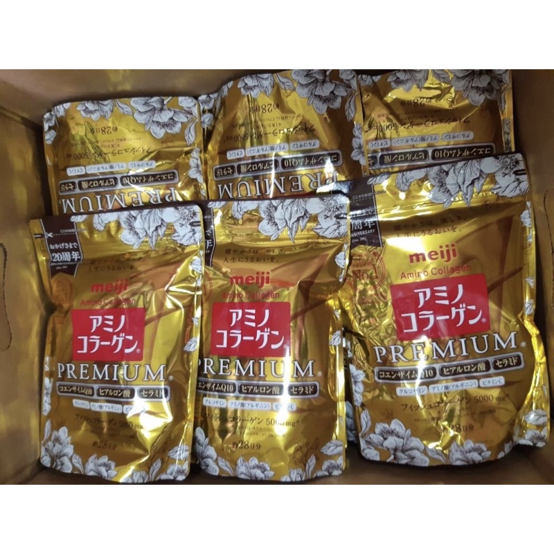 Meiji Amino Collagen Premium 28 วัน 196g (สูตรพรีเมี่ยม-ซองทอง)