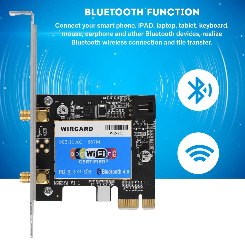 Wireless Card Wifi Bluetooth 4.0 PCIE 802.4 / 5 G Wireless Card Wifi