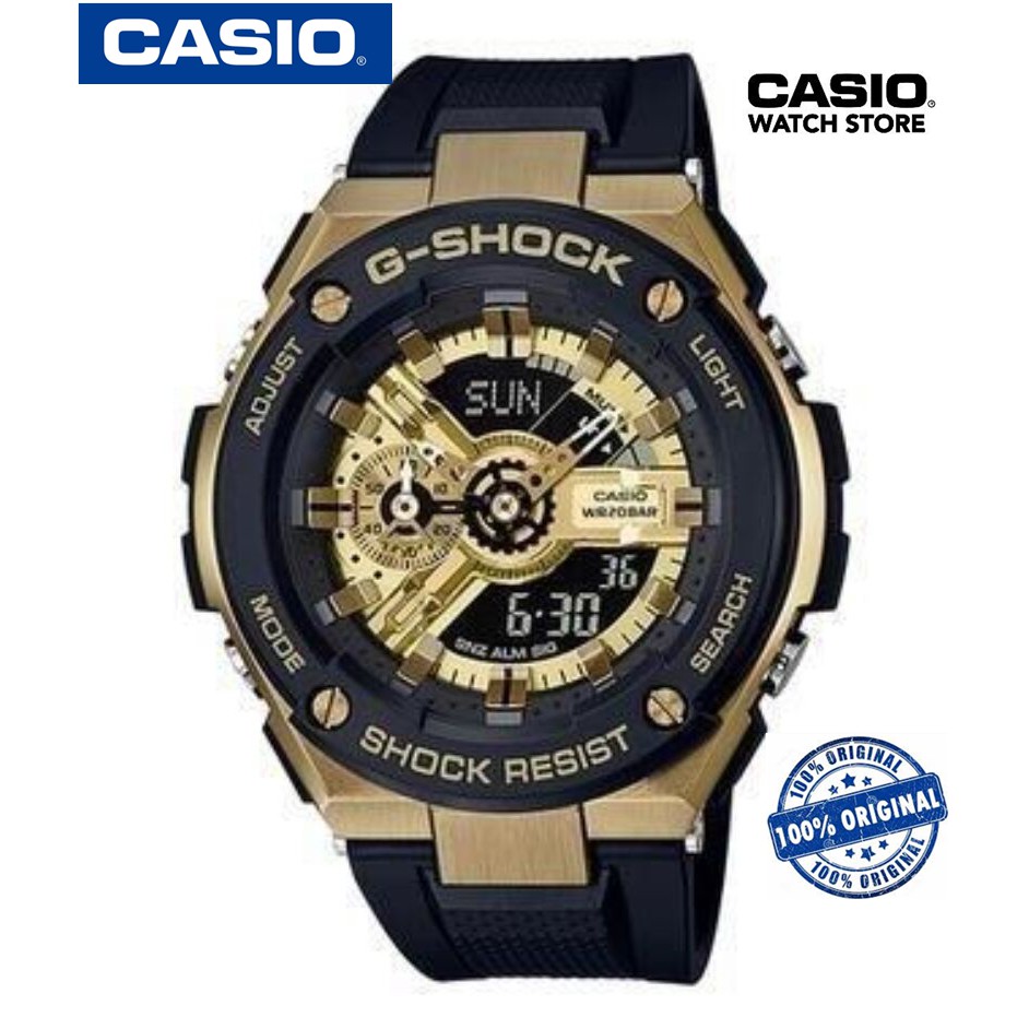 Casio G-SHOCK รุ่น GST-400G-1A9(black gold) นาฬิกาข้อมือผู้ชาย ของแท้100%