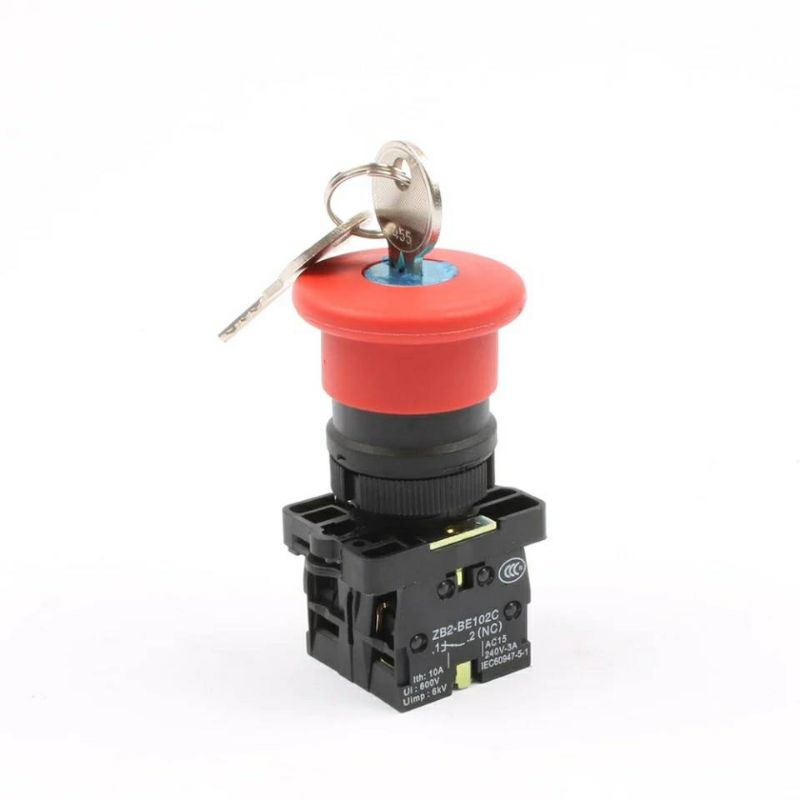 Xb4-es142รีเซ็ตคีย์หยุดฉุกเฉินปุ่มกดหัวใจ 40mm N/C N/O รูปที่ 3