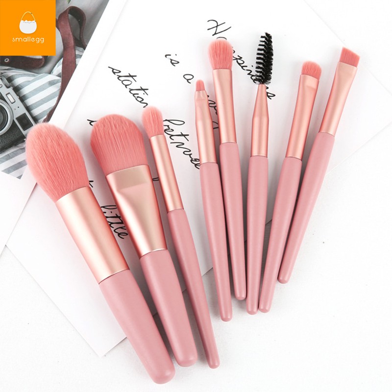 พร้อมส่งค่ะ ปรงแต่งหน้า พร้อมส่ง แปรงแต่งหน้า (8 ชิ้) นชุดแปรงแต่งหน้าด้ามจับไม้