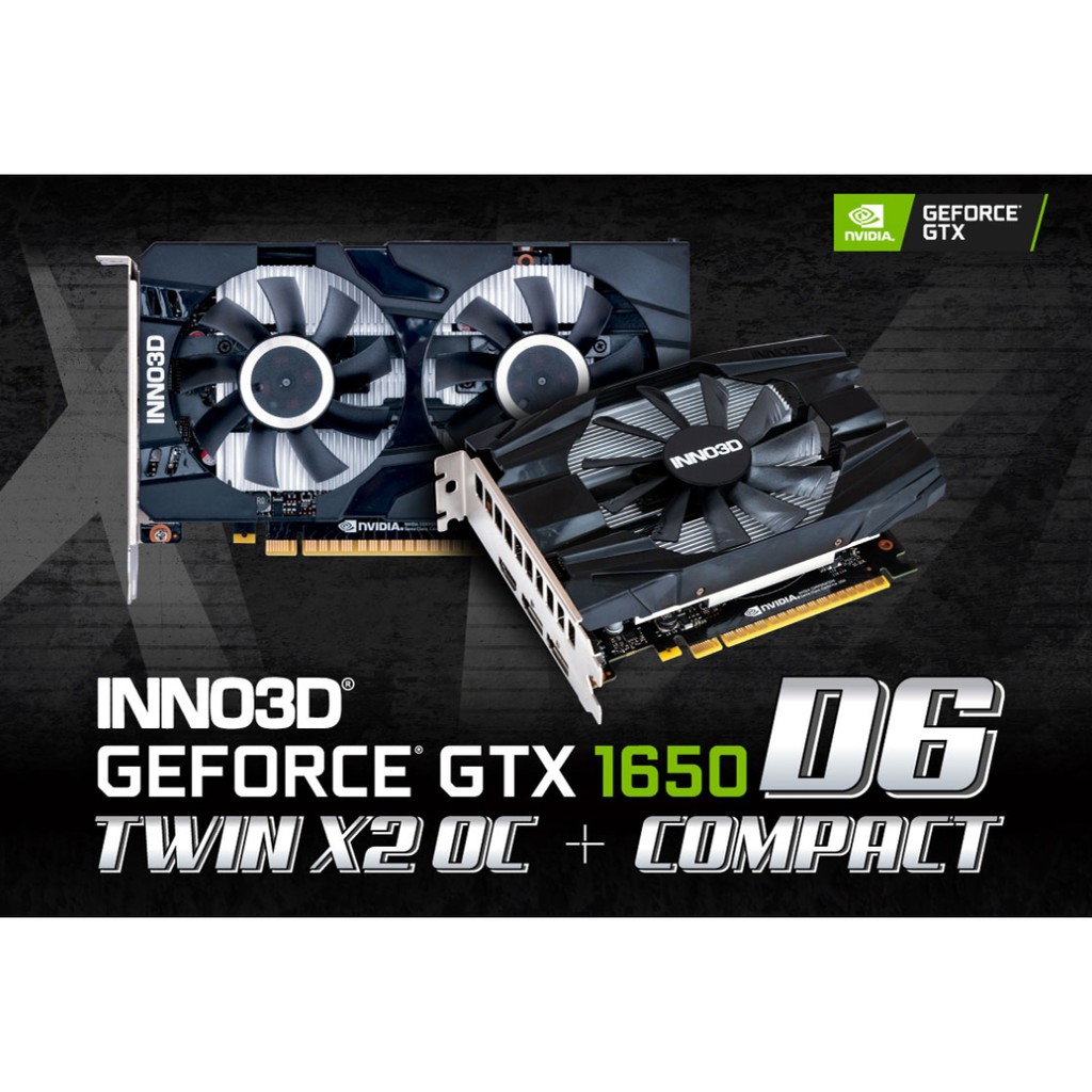 การ์ดจอ GeForce GTX 1650 Twin X2 OC 4GB INNO3D (N16502-04D6X-1177VA25) ของใหม่ ประกันศูนย์ไทย 3 ปี by ซินเน็ค