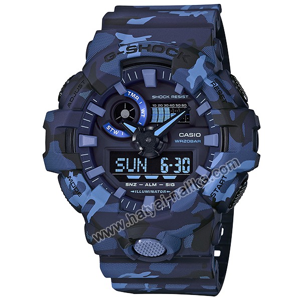 นาฬิกา Casio G-Shock Limited GA-700CM Camouflage series รุ่น GA-700CM-2A (พรางน้ำเงิน) ของแท้ รับประกัน1ปี