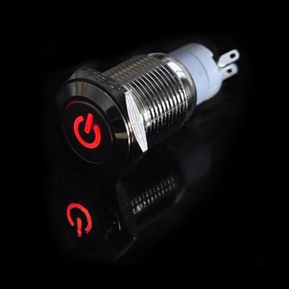 สวิชท์ ON-OFF Push Button LED 12V รู16mm(สีแดง). SKU:000625-R1