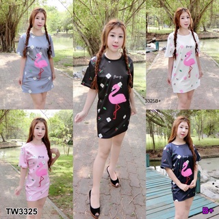 👗Pfashion [ส่งไว!!🚛] P3325 มินิเดรสพิมพ์ลายนกกับดอก Mini dress with bird print and flowers