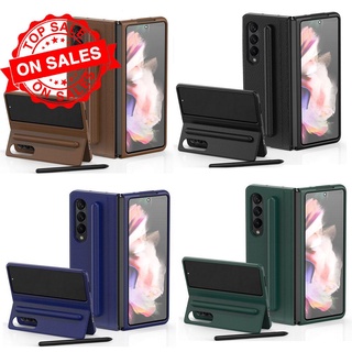 Real Leather Cover For Samsung Galaxy Z Fold 3 Case Magnetic Flip With Case Pen Holder N0G3