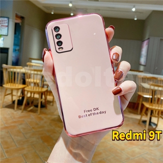 เคส Redmi 9T 2021 การป้องกันเลนส์รูปแบบใหม่ 6D ชุบซิลิโคนเคสโทรศัพท์แบบนิ่ม