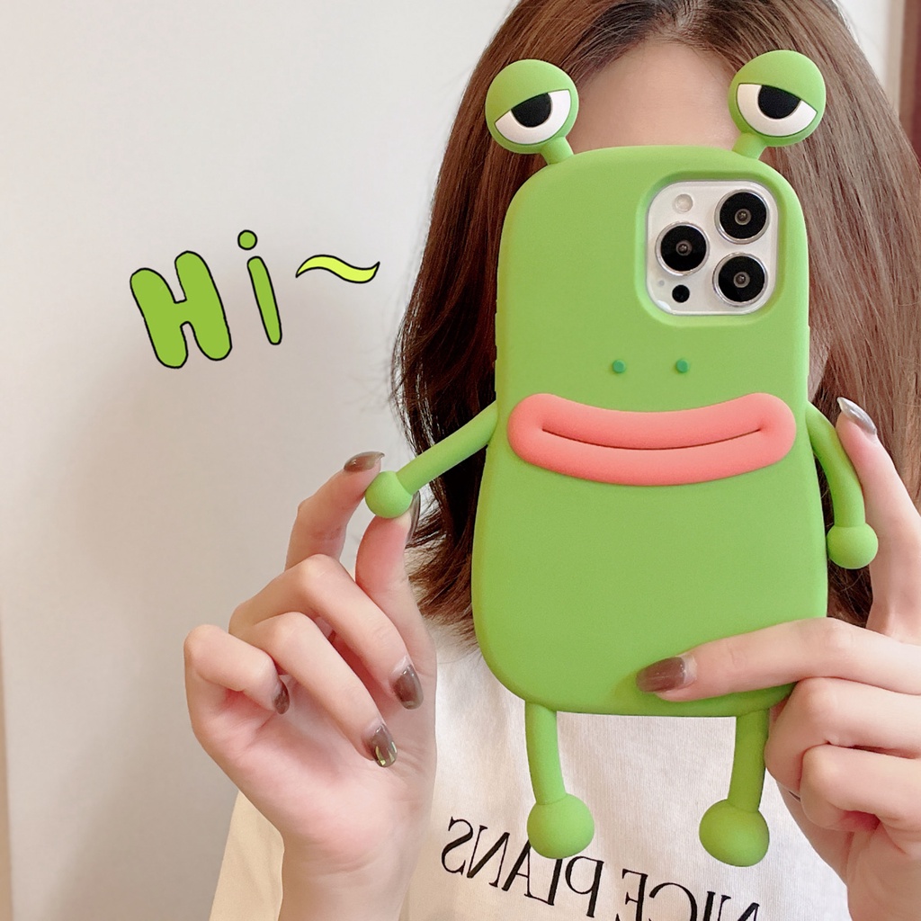 เคสซิลิโคน 3D รูปกบ สำหรับ iPhone 11/12/13/14/15/16 PRO MAX, X/XS, 7/8, 6/6s, Plus, mini