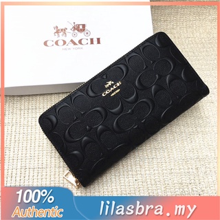 COACH 53834 f53834 รูปแบบสามมิติ กระเป๋าสตางค์ผู้หญิง กระเป๋าสตางค์ยาว กระเป๋าซิป กระเป๋าสตางค์ยาว