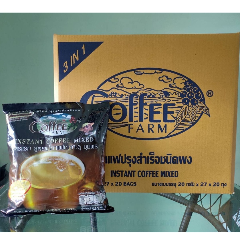 *ยกลัง 20 ห่อ* กาแฟคอฟฟี่ฟาร์มโรบัสต้าชุมพร สูตรออริจินอล **พรีออเดอร์**