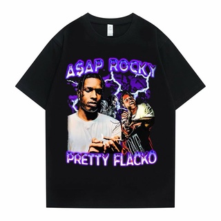 [S-5XL] เสื้อยืด โอเวอร์ไซซ์ พิมพ์ลาย Rapper Asap Rocky สีดํา แฟชั่นฤดูร้อน สไตล์ฮิปฮอป สําหรับผู้ชาย และผู้หญิง#39; s เ