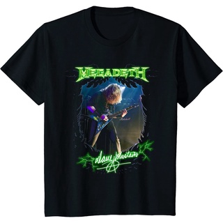 เสื้อยืดสีขาวMegadeth - Dave Guitar เสื้อยืดคอกลม แขนสั้น ผ้าฝ้าย แฟชั่นฤดูร้อนS-4XL