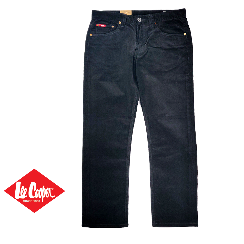 Lee Cooper กางเกงยีนส์ผ้าลูกฟูกผู้ชายยืดตรงตัดสีดํา LC10-239S-LBK