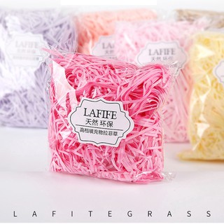 กระดาษฉีกสี Raffia Shredded 20 กรัม / ถุง สําหรับกล่องขนม กล่องของขวัญ งานแต่งงาน วันเกิด ครบรอบ ตกแต่งเทศกาล